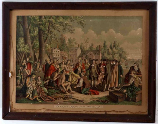 LITHOGRAPH PENNS TREATY WITH THE INDIANS