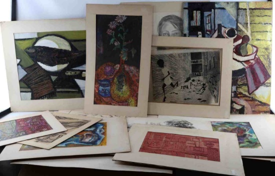 LARGE GROUP OF SCHOLASTIC ART CONTEST 60S WORKS