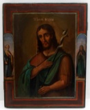 ANTIQUE 19TH CENTURY ICON OF JOHN THE BAPTIST