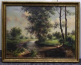 HUDSON RIVER SCHOOL SIGNED OIL ON CANVAS PAINTING