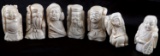 JAPANESE CARVED CELLULOID NETSUKE LOT OF 7