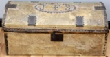 REVOLUTIONARY WAR ERA DOME TOP DEAR HIDE TRUNK