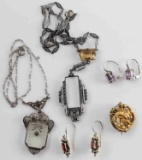 LOT OF ART NOUVEAU ART DECO & NEWER PINS NECKLACE