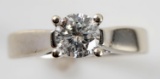 14K WHITE GOLD DIAMOND ENGAGEMENT RING TCW .86