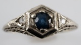 LADIES ESTATE 14K GOLD SAPPHIRE AND DIAMOND RING