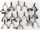 15 SINGLE ANTIQUE VAQUERO COWBOY SPURS