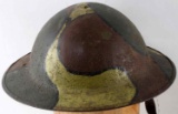 WWI BRITISH COMMONWEALTH CAMOFLAUGED BRODIE HELMET