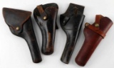 LOT OF FOUR VINTAGE SINGLE ACTION COLT HOLSTERS