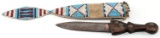 NATIVE AMERICAN 1800S DAG KNIFE & BEADED SHEATH