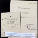 1944 WWII WAFFEN SS PROMOTION & KIA DOCUMENT