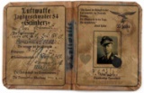 WWII GERMAN LUFTWAFFE GRUNHERZ AUSWEIS ID CARD