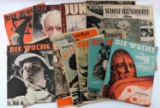 LOT OF 17 WWII DIE WOCHE & OTHER GERMAN MAGAZINES