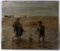 SIGNED OIL ON CANVAS CHILDREN ON BEACH SCENE