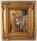 FRAMED & SIGNED OIL ON CANVAS PAINTING OF LION