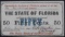 STATE OF FLORIDA 1863 50 CENT FRACTIONAL CURRENCY