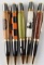 LOT OF 5 WRITING PENS MADE FROM DIFFERENT MATERIAL