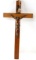 CHRIST CRUCIFIED BRONZE OVER WOOD CROSS HANGING