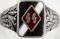 WWII GERMAN 3RD REICH SS HITLERJUGEND SILVER RING