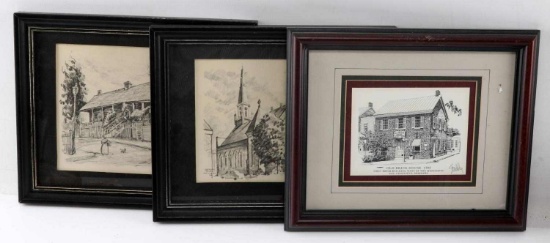 3 STE GENEVIEVE FRAMED PRINTS MISSELHORN STOECKLEY