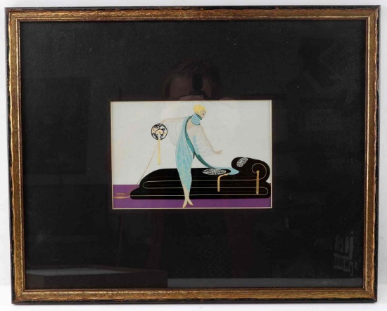 OFFSET LITHOGRAPH ERTE ART DECO PRINT FRAMED