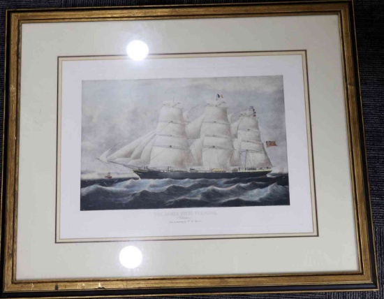 THE JAMES NICOL FLEMING CLIPPER LITHOGRAPH FRAMED