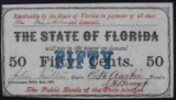 STATE OF FLORIDA 1863 50 CENT FRACTIONAL CURRENCY