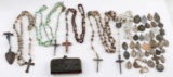 VINTAGE ROSARY RELIGIOUS PENDANT LOT AND MORE
