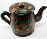 RUSSIAN LACQUER AQUATIC THEMED TEAPOT