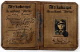WWII GERMAN NSDAP AFRIKAKORPS AUSWEIS ID CARD