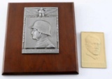 2 WWII THIRD REICH PLAQUES ARMY AND ADOLF HITLER