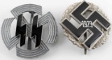 WWII GERMAN THIRD REICH SS AND NSDAP BADGE LOT