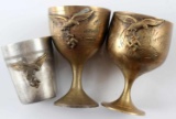 WWII GERMAN THIRD REICH SCHNAPPS CUP LOT OF THREE