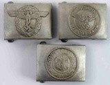 WWII GERMAN THIRD REICH BELT BUCKLE LOT OF THREE