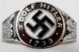 WWII GERMAN THIRD REICH HITLER 1933 SILVER RING