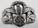 WWII GERMAN THIRD REICH SILVER SS POLICE RING