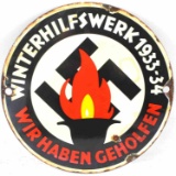 GERMAN THIRD REICH NSDAP 1933-34 WHW DONATION SIGN