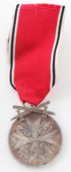 WWII GERMAN EAGLE SILVER MEDAL OF MERIT W/ SWORDS