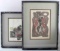 TWO NUMBERED ABSTRACT TEXTURED PAPER WORKS