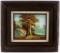 FRAMED SIGNED PAINTING OF SMALL HOUSE & LANDSCAPE