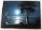 SIGNED & UNFRAMED NIGHTSCAPE SEA VELVET PAINTING