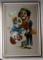 SAD CLOWN PAINTING COLORFUL OIL ON CANVAS K FOX