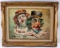 WILLIAM MONINET PAINTING OF TWO EXPRESSIVE CLOWNS