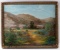 UNSIGNED OIL ON CANVAS LANDSCAPE W MOUNTAINS