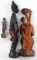 LOT OF 3 MIXED PAN AFRICAN FOLK ART WOODEN STATUES