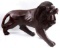CARVED STANDING ROARING MAHAGONY WOOD LION
