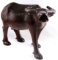 CARVED MAHAGONY WOOD WATER BUFFALO SCULPTURE