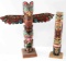 2 ANTIQUE PACIFIC NORTHWEST NATIVE TOTEM POLE