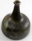 ANTIQUE 19TH CENTURY ONION GREEN MALLET BOTTLE