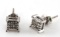 14K WHITE GOLD & PRINCESS CUT DIAMOND EARRINGS