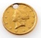 1850 UNITED STATES GOLD DOLLAR COIN HOLED
